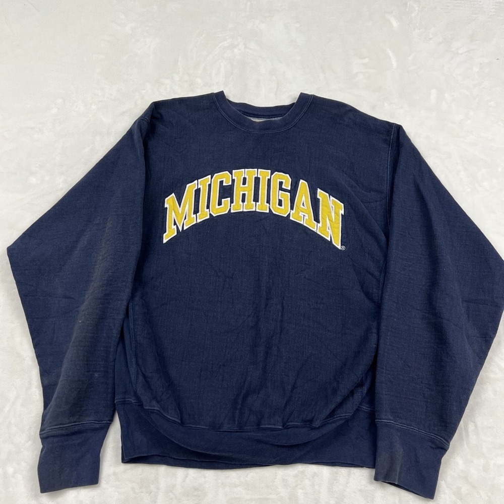 Steve and Barry's Michigan Sweatshirt Mens Medium Navy Blue Arched Logo Pullover
